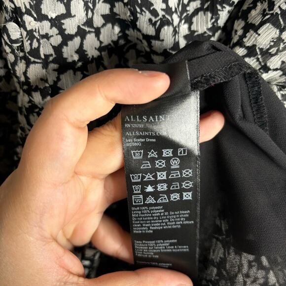 AllSaints Ivey Scatter Dress Grey Size 4 - Picture 11 of 11